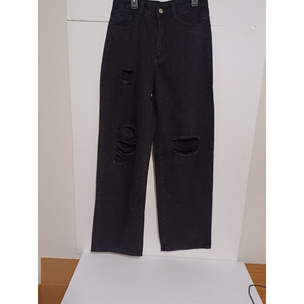 Womens Jeans Distressed  5 Pockets Black Size S (28X30)